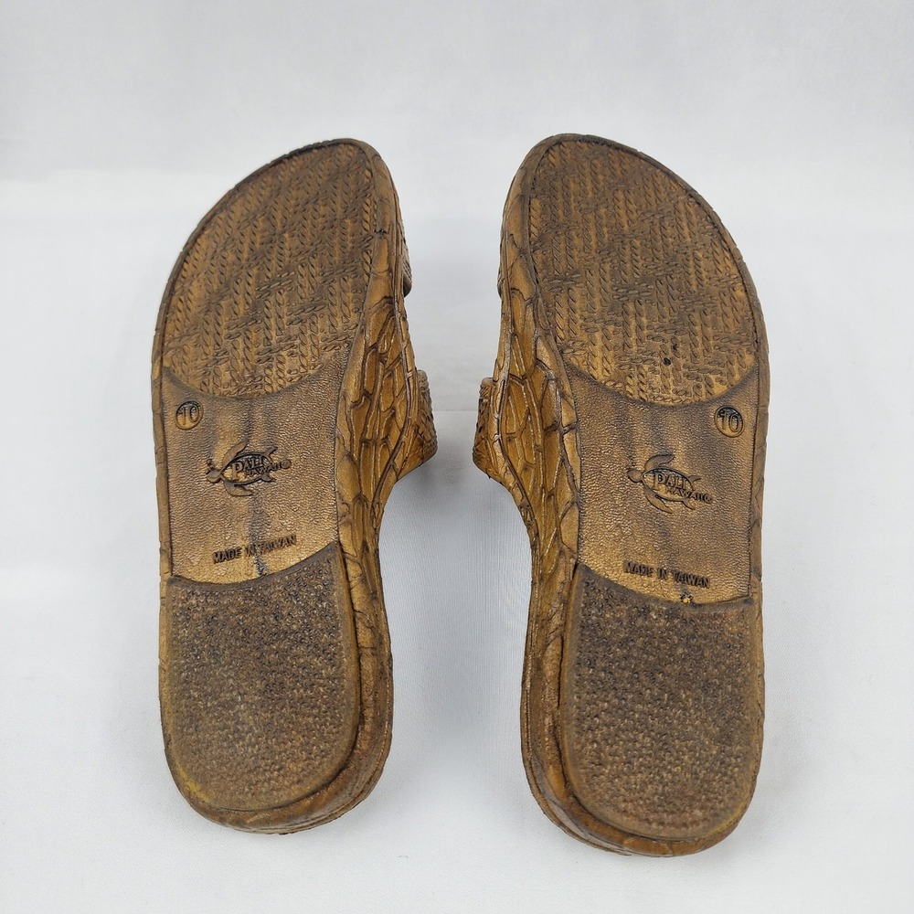Pali Hawaii Colored‎ Jandal in Light Brown Mens Size 10 Made in Taiwan - Picture 3 of 6
